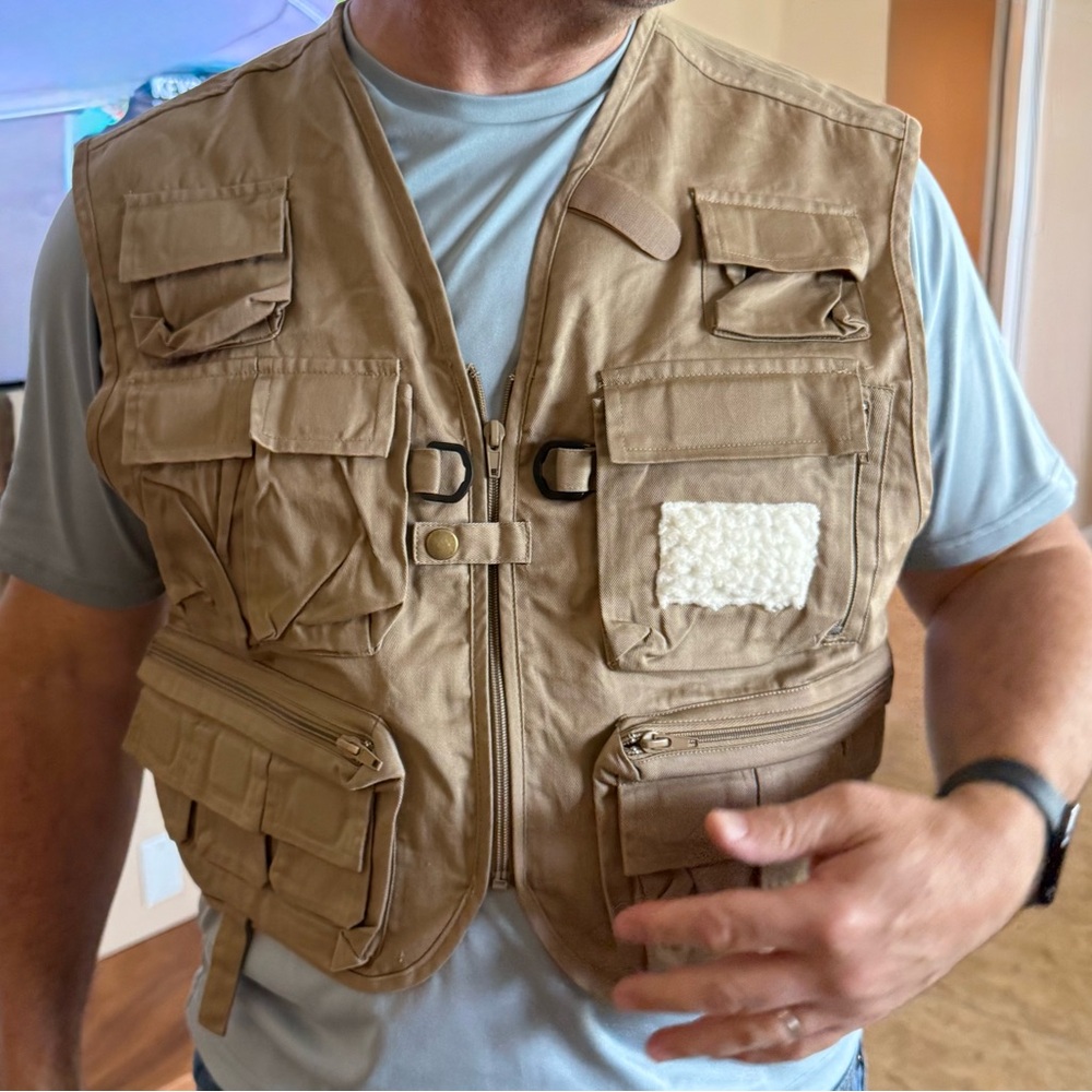 Laudable Men's Tan Utility Fishinh Vest Large